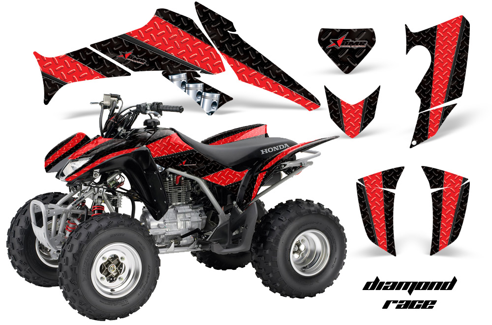 Honda TRX250 05-09 Graphics DiamondRace Red BlackBG JPG